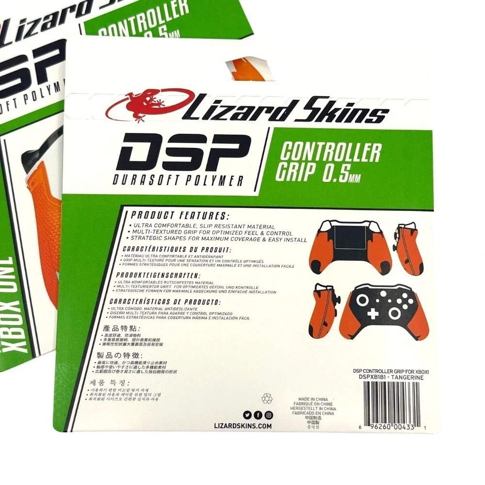 2 Pack Lizard Skins DSP Controller‎ Grip Xbox One Tangerine 0.5mm NEW
